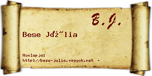 Bese Júlia névjegykártya